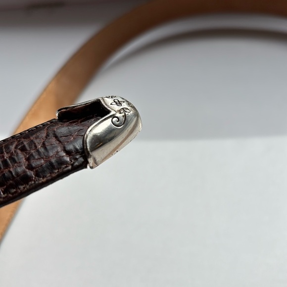 Brighton Belt Brown Leather Medium 3 Dangle Charms Heart Horseshoe Cross B10078 - Picture 5 of 11